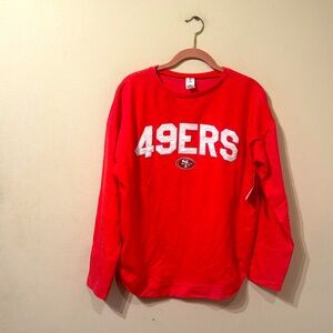 Unisex Licensed NFL Team Apparel Red & White 49ers Crew Neck Top sz L NEW NWT